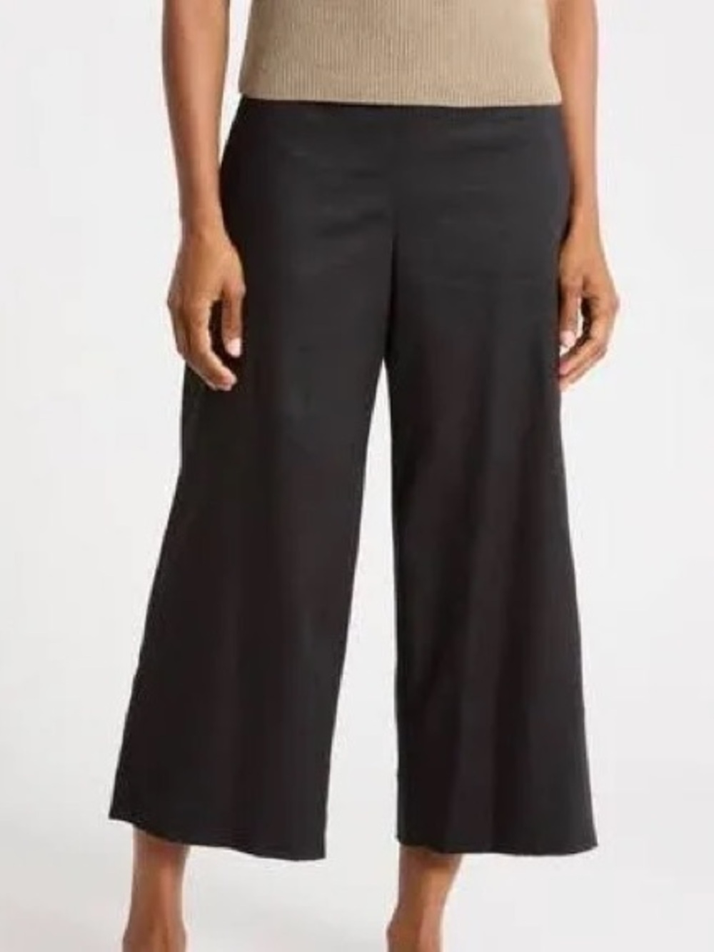 Vince Colonial Blue Linen Blend Wide Leg Crop Pants Pleated Pull On S